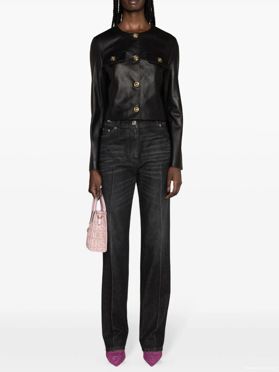 Cheap Versace Women leather Medusa jacket 0818